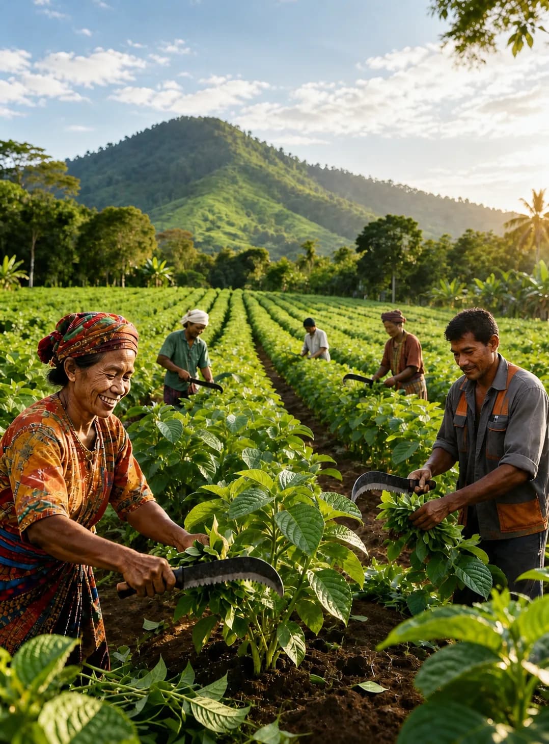 Indonesian farming partnership - farmers working together